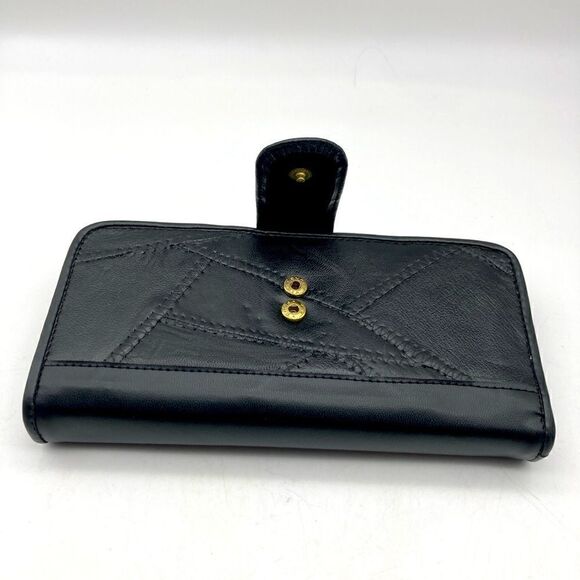 Jobar Lambskin Black Patch Multifunctional Wallet/Clutch Like New - Picture 4 of 9